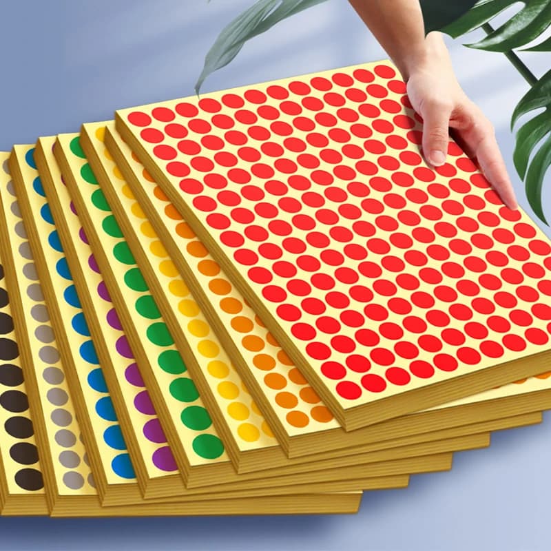 16 color label dot stickers self-adhesive dot stickers circular stickers suitable for food containers/scrapbooks/packaging