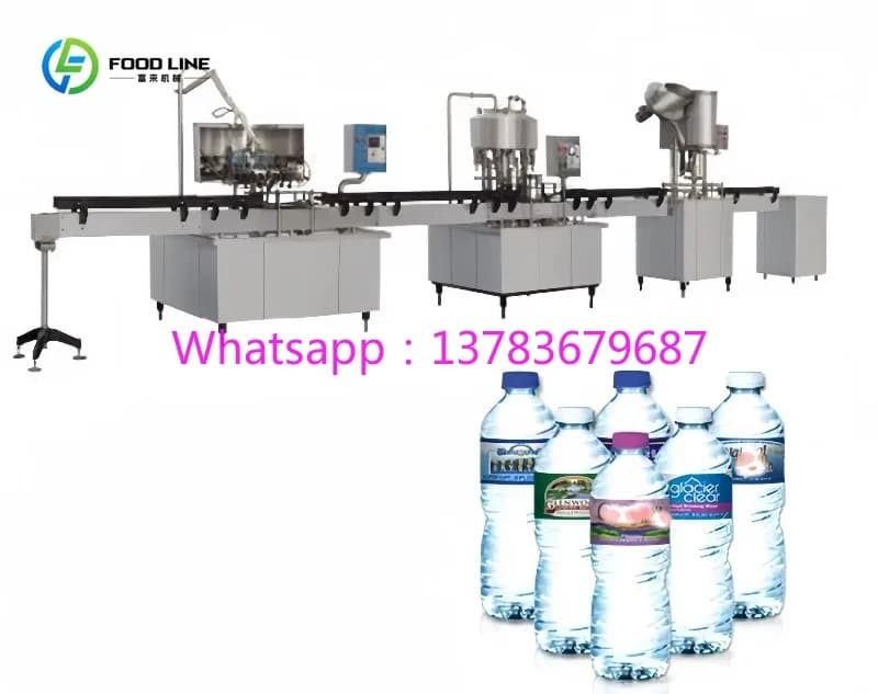 Customized Automatic Bottle Washing Filling Capping Shrinking Machine / Liquid Drinking Full Water Filling Production Line
