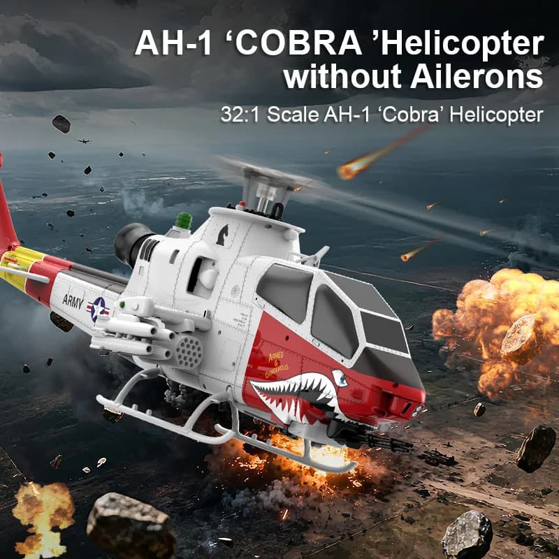 YXZNRC Elicottero RC AH-1 ''Cobra'' Scala 1:32 F112S 9CH con Posizionamento GPS, Volo Stazionario Automatico e Ritorno Automatico a Casa