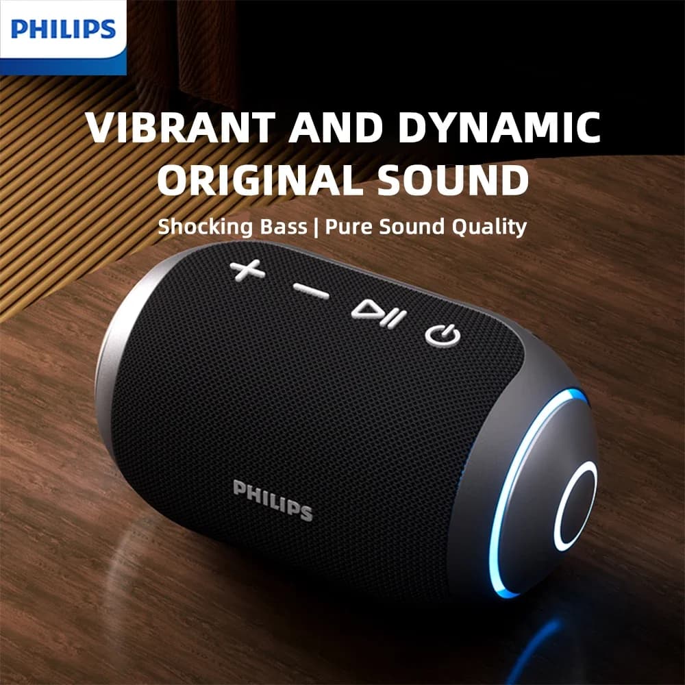 Philips TAS3209 Portable outdoor wireless speaker with colorful lighting Battery life 1800mAh Wonderful musical sound for camping