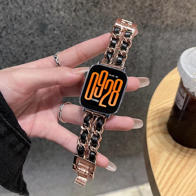 Cinturino in pelle + metallo di lusso per Xiaomi Redmi Watch 5 cinturino attivo per Redmi Watch 5 Lite Correa 22mm accessorio braccialetto