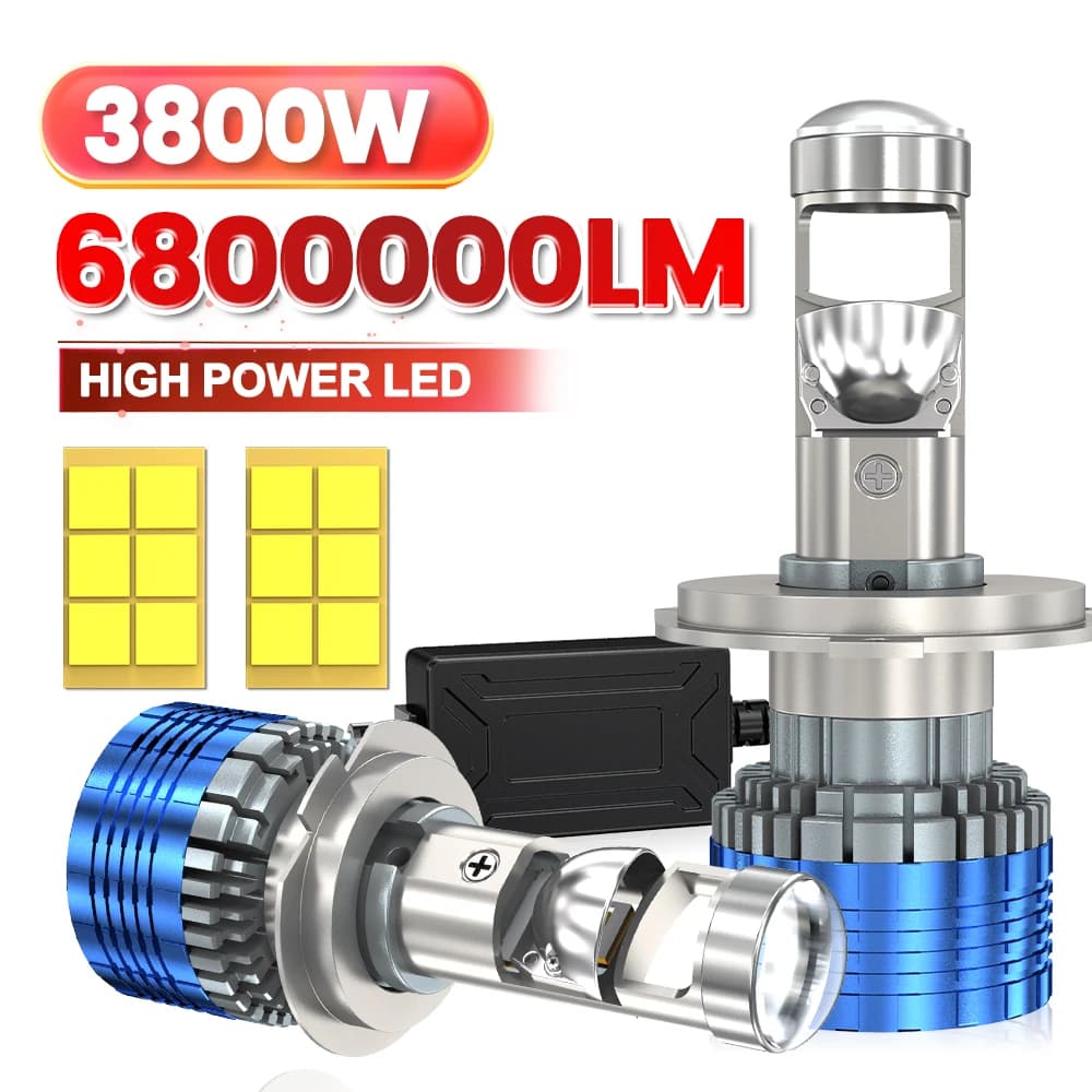 2PCS H7 3800W 6800000LM Canbus Faro Dell'automobile Mini Lente H11 9005 9006 HB3 HB4 H4 Proiettore A LED Lampadina Auto Moto Mini Lente