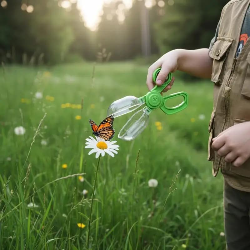 Set da 3/4 Pezzi per Esplorazione Naturale all'Aperto per Bambini: Forbici per Insetti, Trappola per Farfalle, Pinzette e Rete per Catturare Insetti