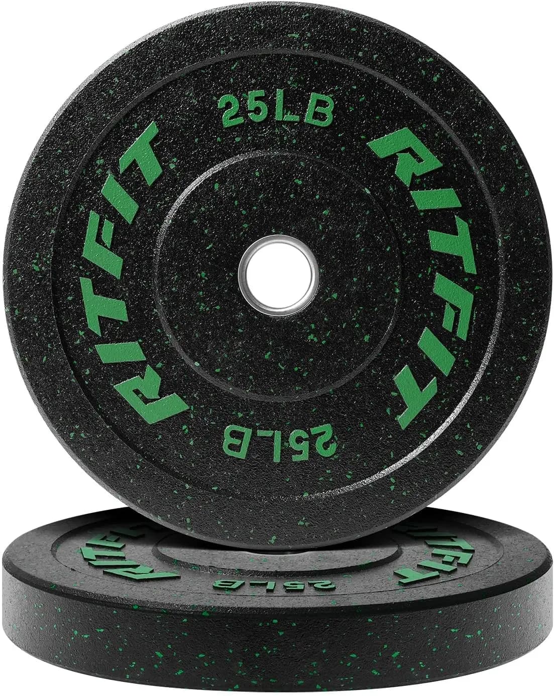 Piastre paraurti, piastre pesi in gomma a collo alto colorate con inserto in acciaio, piastre per pesi da 2 pollici per sollevamento pesi, 2 x25lb