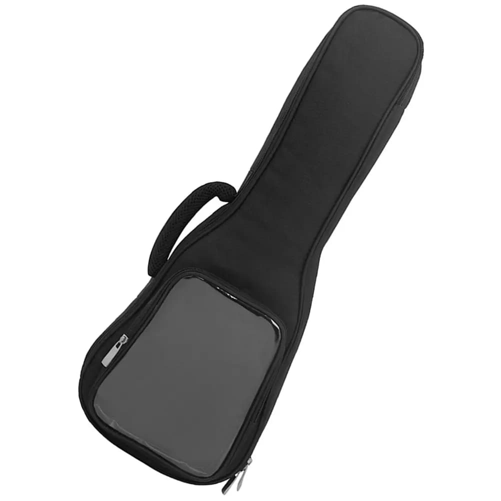 Ukulele Pouch 23 Inch Fit Premium Oxford Cloth Padded Ukulele Carrying Bag Transparent Side Pocket Fashionable Storage Pouch
