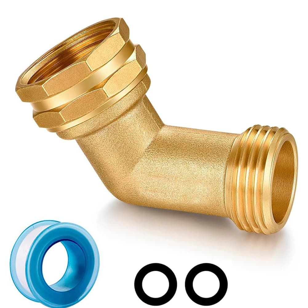 Garden irrigation 45 degree tube connector Flexible hose adapter 45 degree tube connector 3 4 inch GHT Thread 58-3 Brass material