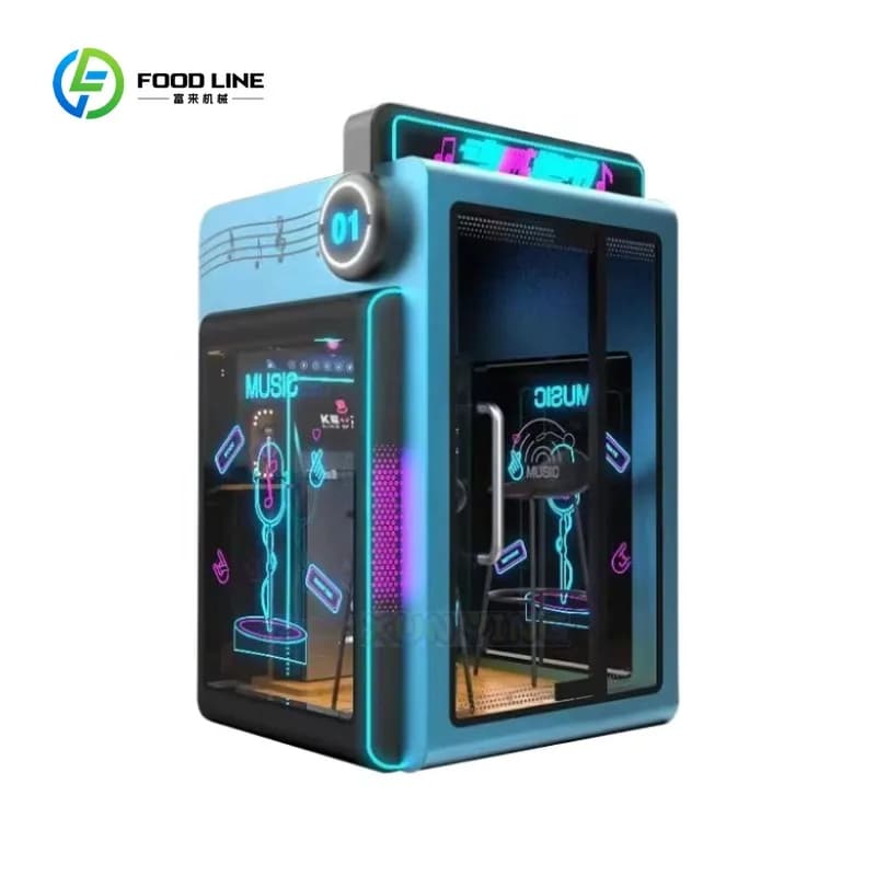Customized Mini Self-Service Karaoke Machine Soundproof Room with Mobile Jukebox & Coin Operated English Language Metal Material