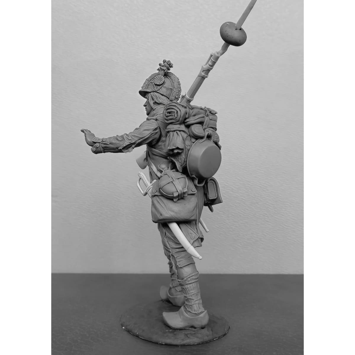 Kit modello in resina non verniciata da 54 mm, fuciliere francese della fanteria di mezza brigata con carabina a percussione, non assemblato e non verniciato GK