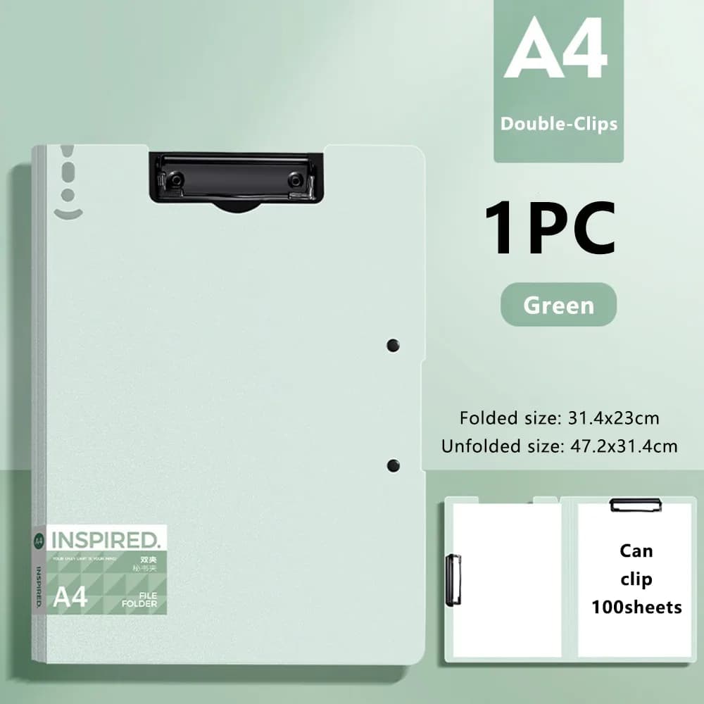Cartella Portadocumenti A4 con Doppio Clip Resistente, Rotazione a 360° ° Cartella Portadocumenti Girevole Impermeabile, Organizzatore Multifunzionale con Clipboard