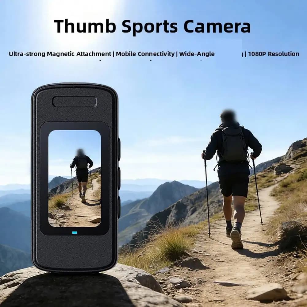 Videocamera d'azione portatile 4K con supporto magnetico, videocamera d'azione wireless con cordino da collo per accessori per videocamere da vlogging