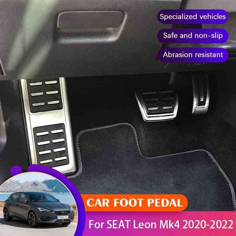 Auto Without Drilling Pedal Pad Cover for SEAT Leon Cupra Leon KL1 KL8 Mk4 2020 2021 2022 AT MT Pedal Friction Anti-slip Mesh