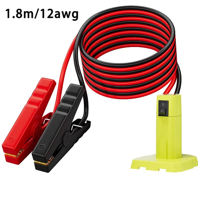 Per Ryobi 18V Li-Ion Batteria Ponticello Cavi Salto 8AWG Cavo di Alimentazione Batteria Salto Adattatore di Avviamento Cavo Booster Automatico Con Interruttore