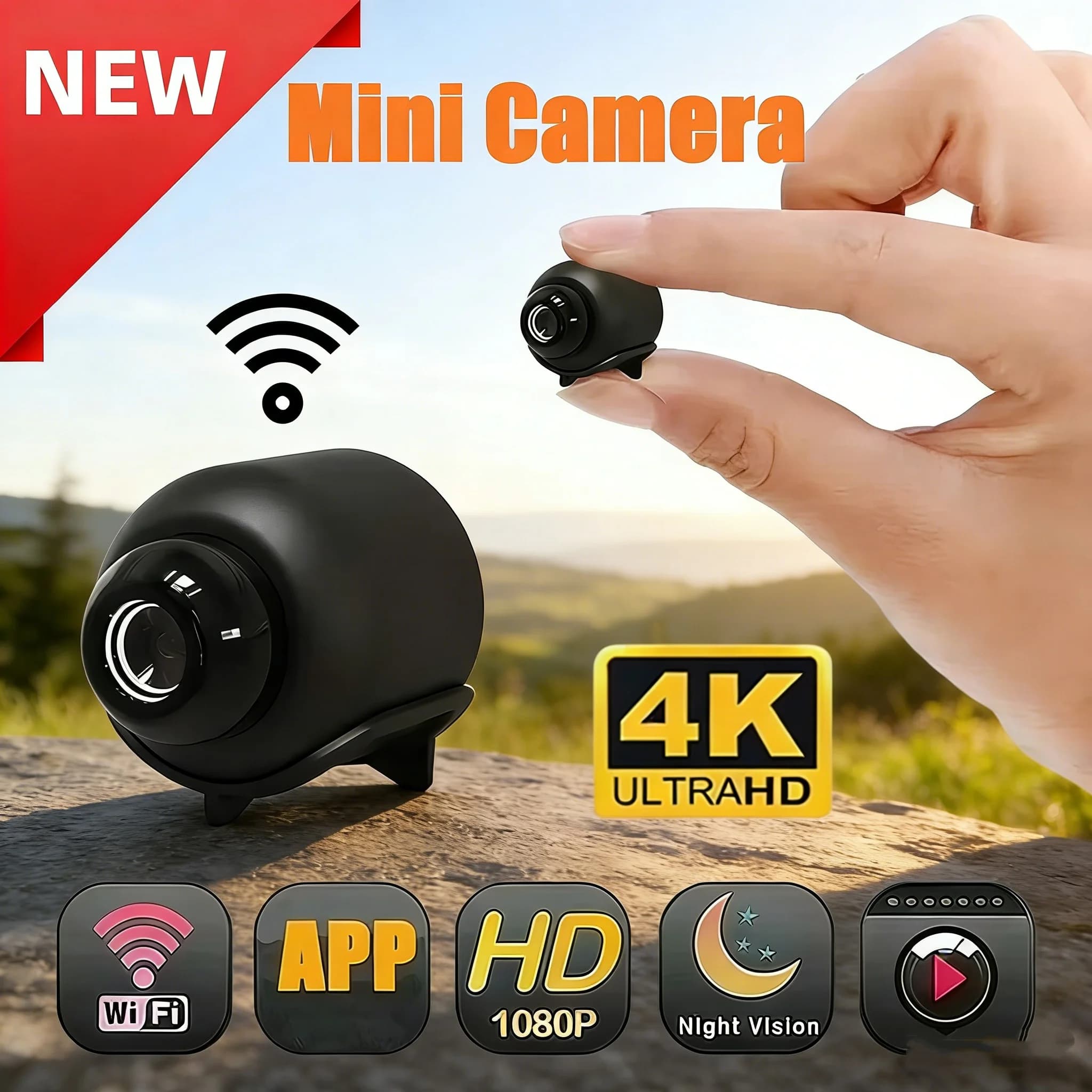 1080P Mini Telecamera di Sorveglianza Senza Fili di Sicurezza Video Cam Visione Notturna Rilevazione di Movimento Videocamera Mi