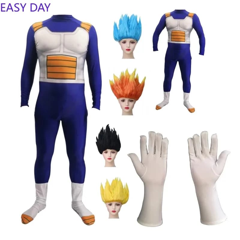 Kids Adult Vegeta Super Saiyan GOKU Costume Cosplay Torankusu TRUNKS Vegeta-boy Party Dress Up Halloween Carnival Gift