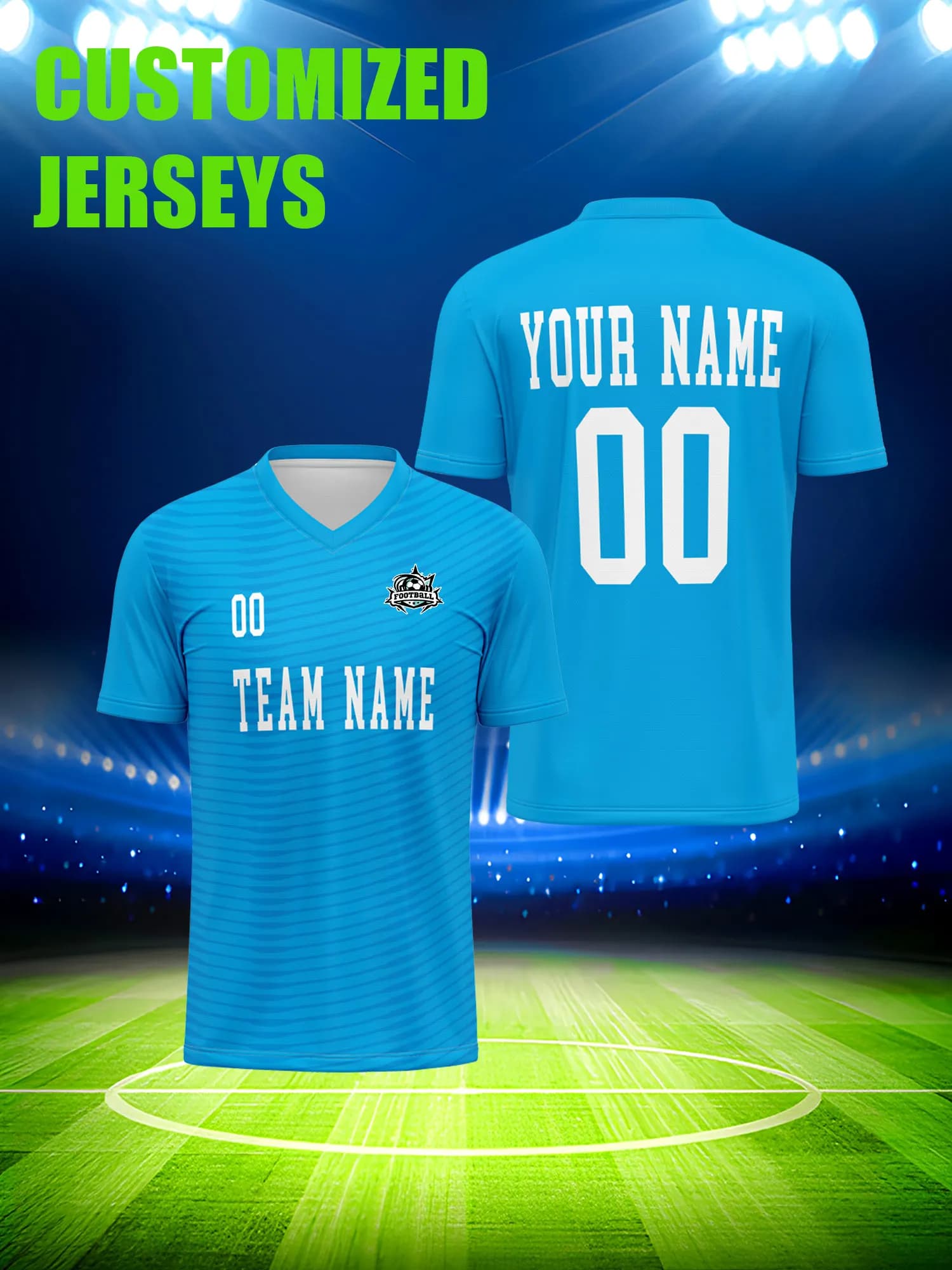 Custom football shirt with image, number and name, custom football shirt online for fans club