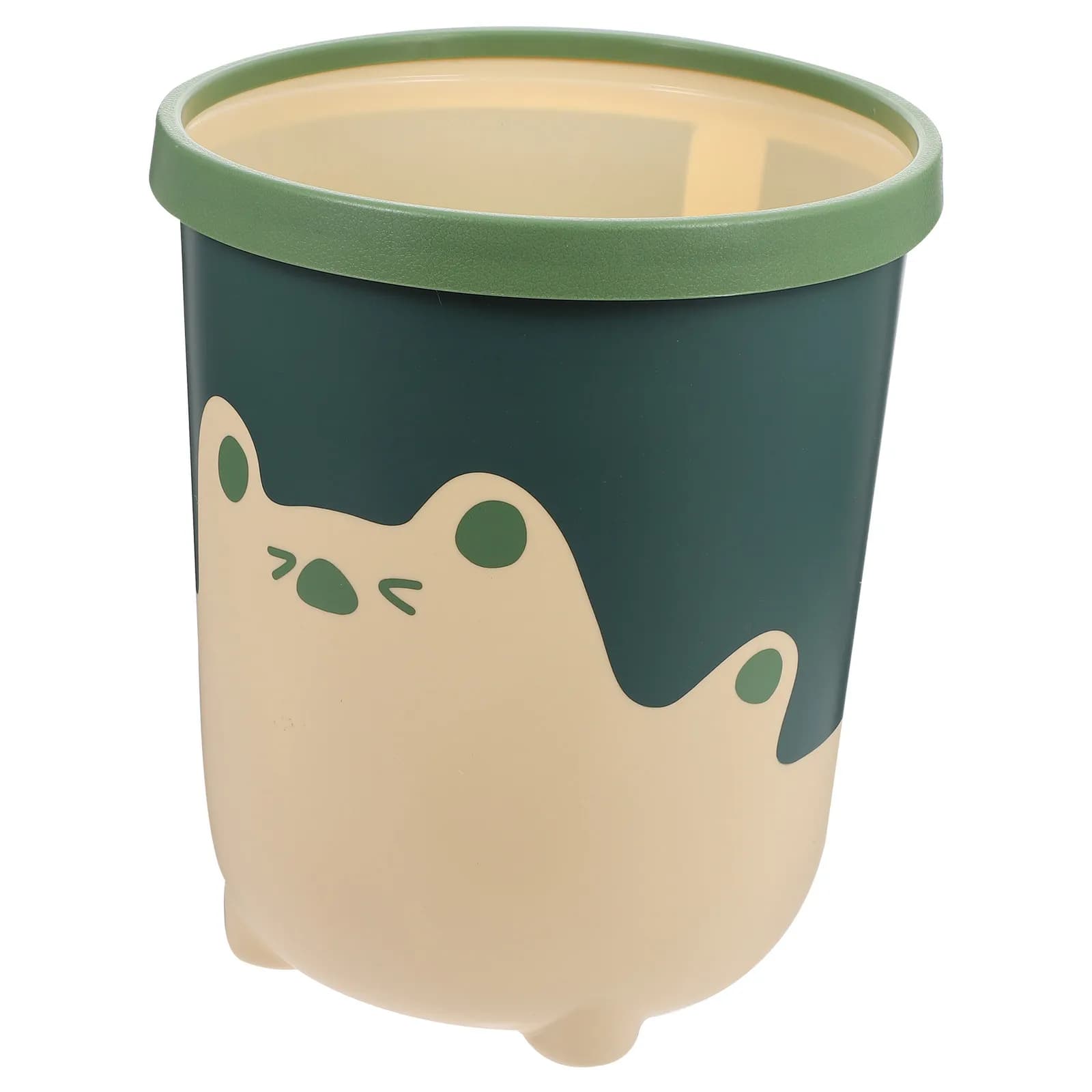 1Pcs Small Plastic Trash Can Press Ring Garbage Basket Decorative Waste Bin for Home Office Kitchen Bedroom Waste Storage Bin