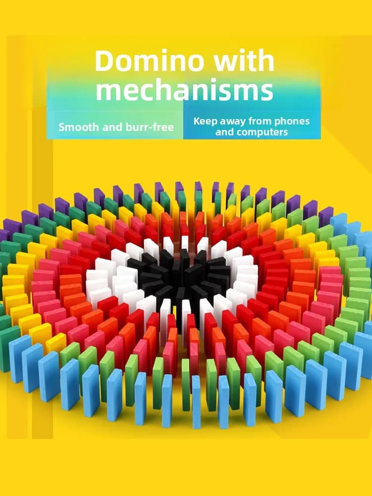 Cubi di Legno Domino Arcobaleno, Blocchi Interattivi Sciolti per Bambini e Studenti delle Scuole Elementari, Giochi di Costruzione e Impilamento