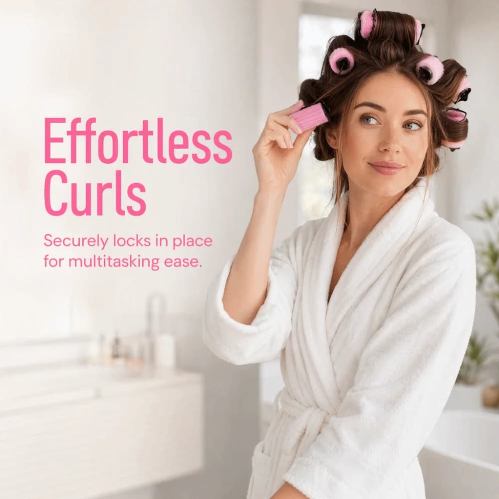 6PCS Soft Foam Material Sponge Hair Curlers Self Holding Design Large Size No-Heat Rollers Overnight Hair Rollers Salon Use