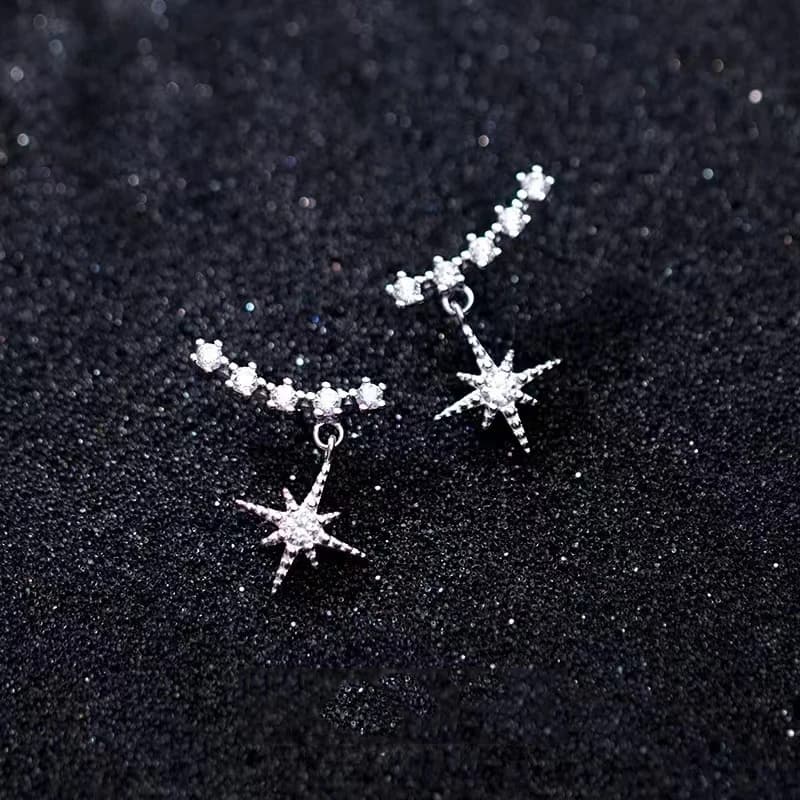 New 925 Sterling Silver Geometric Shape Earrings Personality Charm Woman Earrings Birthday Party Gift Exquisite Jewelry