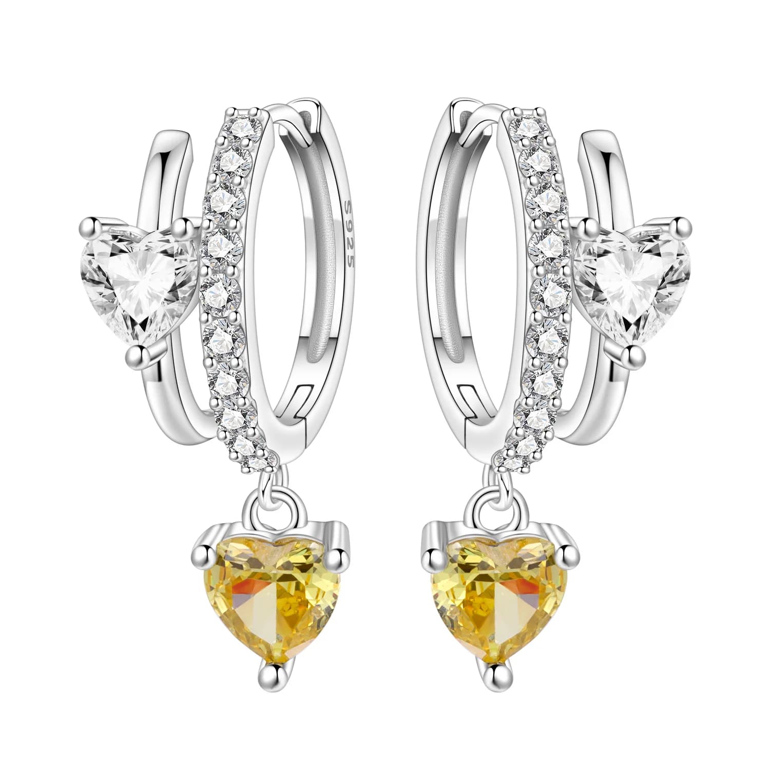 Orstarry Orecchini Pendenti a Doppio Anello in Argento Sterling S925, Gioielli Versatili da Donna, Regalo di Moda per Feste