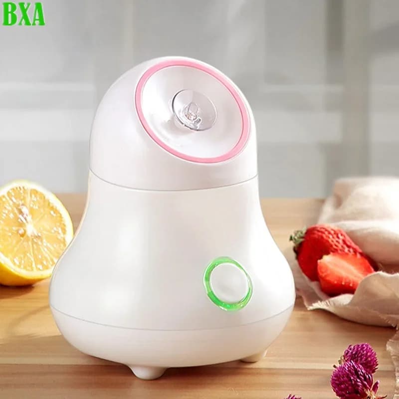 Vapore facciale per frutta e verdura Nano ionico Umidificatore per il viso Spruzzatore di nebbia Vapore caldo Idratante Viso Sauna Spa Cottura a vapore