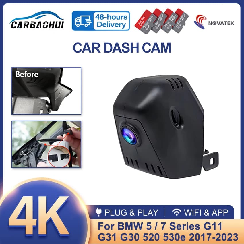 4K HD 2160P Plug and Play Car DVR Video Recorder Dash Cam Camera for BMW Series 5 Series 6 Gran Turismo Series 7 G30 G31 G11