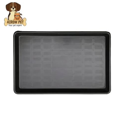 AIROW PET Carrier Plastic Dog Toilet with Dirty Tray Pet Dog Cage Bottom Tray Stainless Steel Box Carton Blue Simple Anodized