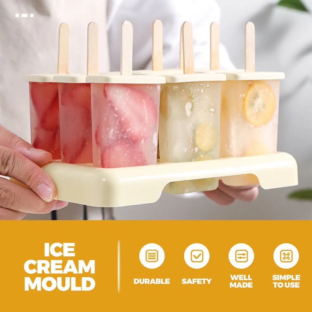 Set Premium di Stampi per Gelato in Plastica Riutilizzabili Antiaderenti per Dessert Fai-da-Te, Divertimento in Famiglia, Succhi, Puree, Yogurt, Budino, Ghiaccio