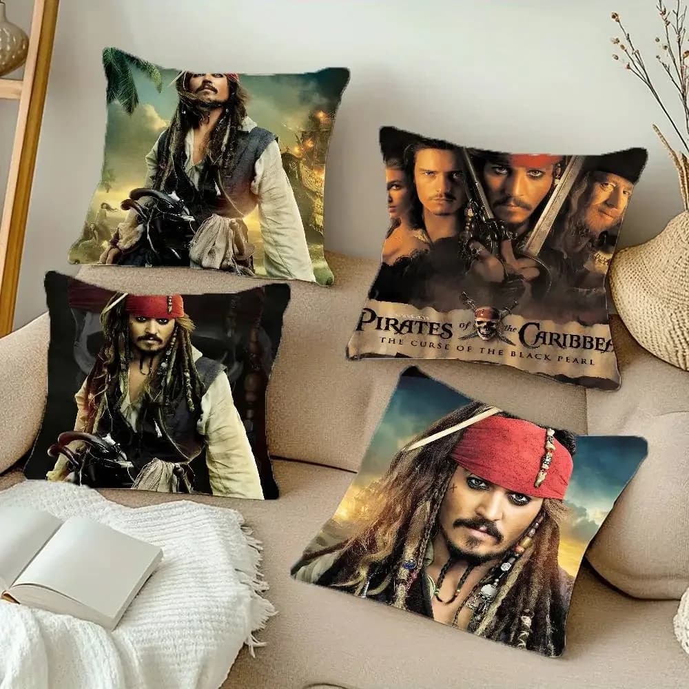 Film classico Pirati dei Caraibi Federa per cuscino Cuscino quadrato Camera da letto Divano Cuscino comfort per il tempo libero Decorazione della casa per auto