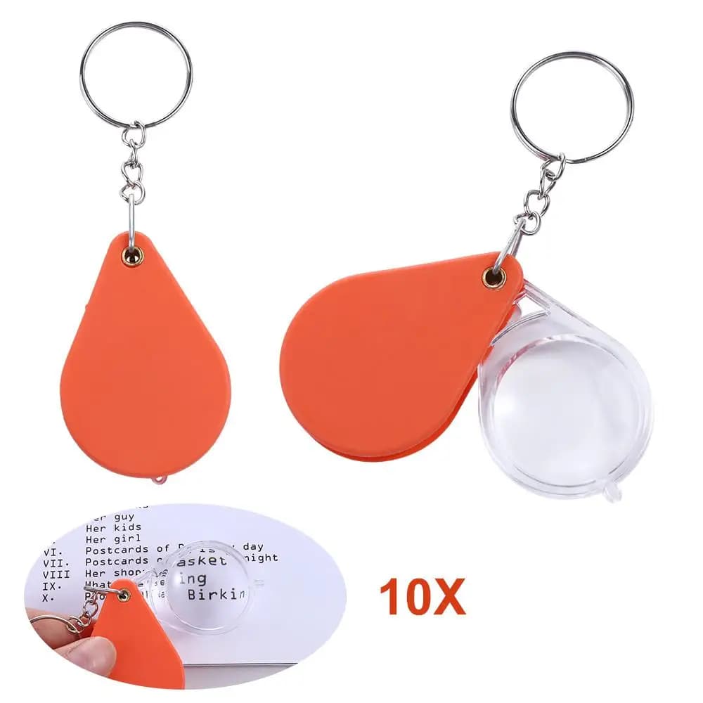 Mini durevole con strumenti di ingrandimento Lente d'ingrandimento per microscopio con lente in vetro portachiavi Lente d'ingrandimento pieghevole con portachiavi