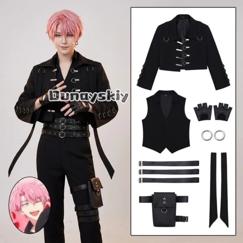 Costume da Cosplay Fukuhara Tamon con Parrucca, Personaggio Anime B-Side di Tamon, per Feste di Halloween, Spettacoli, Uniforme da Palcoscenico, Abiti da Carnevale