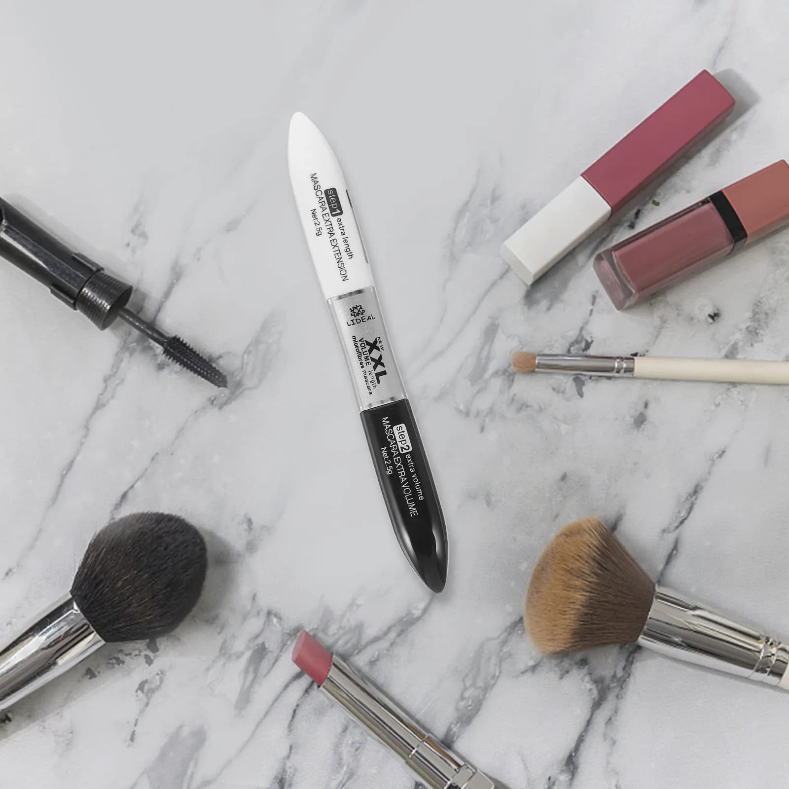 1 pz Mascara Impermeabile a Doppia Punta per Extension Ciglia, Crema per Allungare, Arricciare e Infoltire le Ciglia, Ideale per la Discoteca