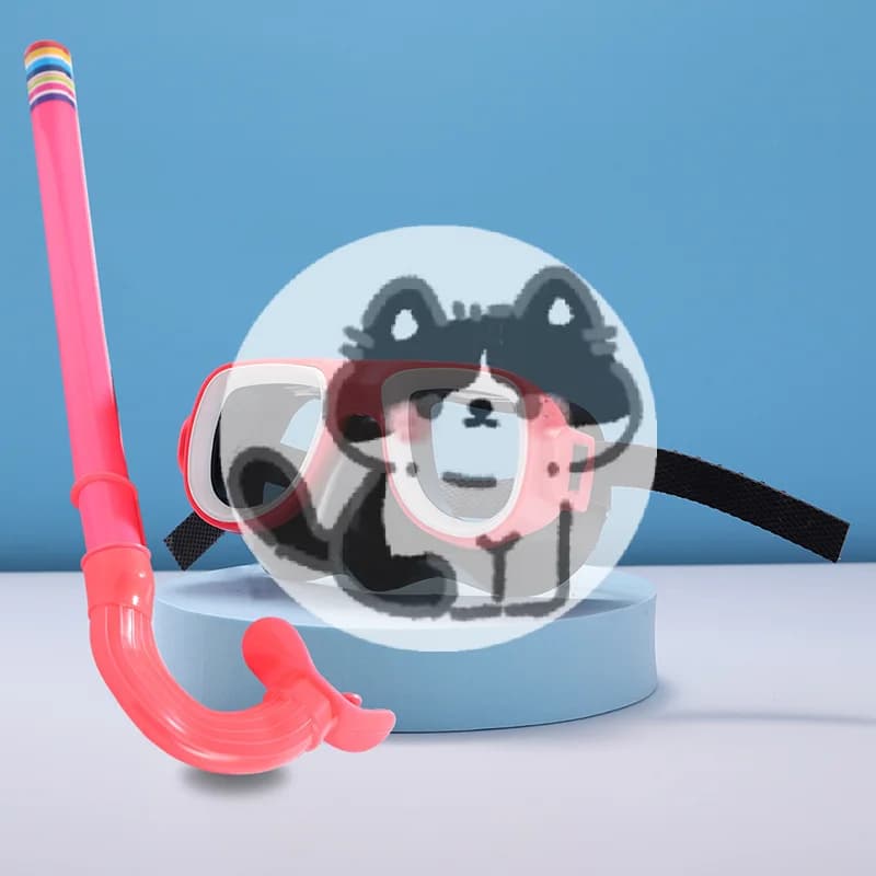 Set di Occhialini da Immersione per Bambini con Boccaglio, Attrezzatura per Snorkeling con Montatura Grande, Occhialini da Immersione HD