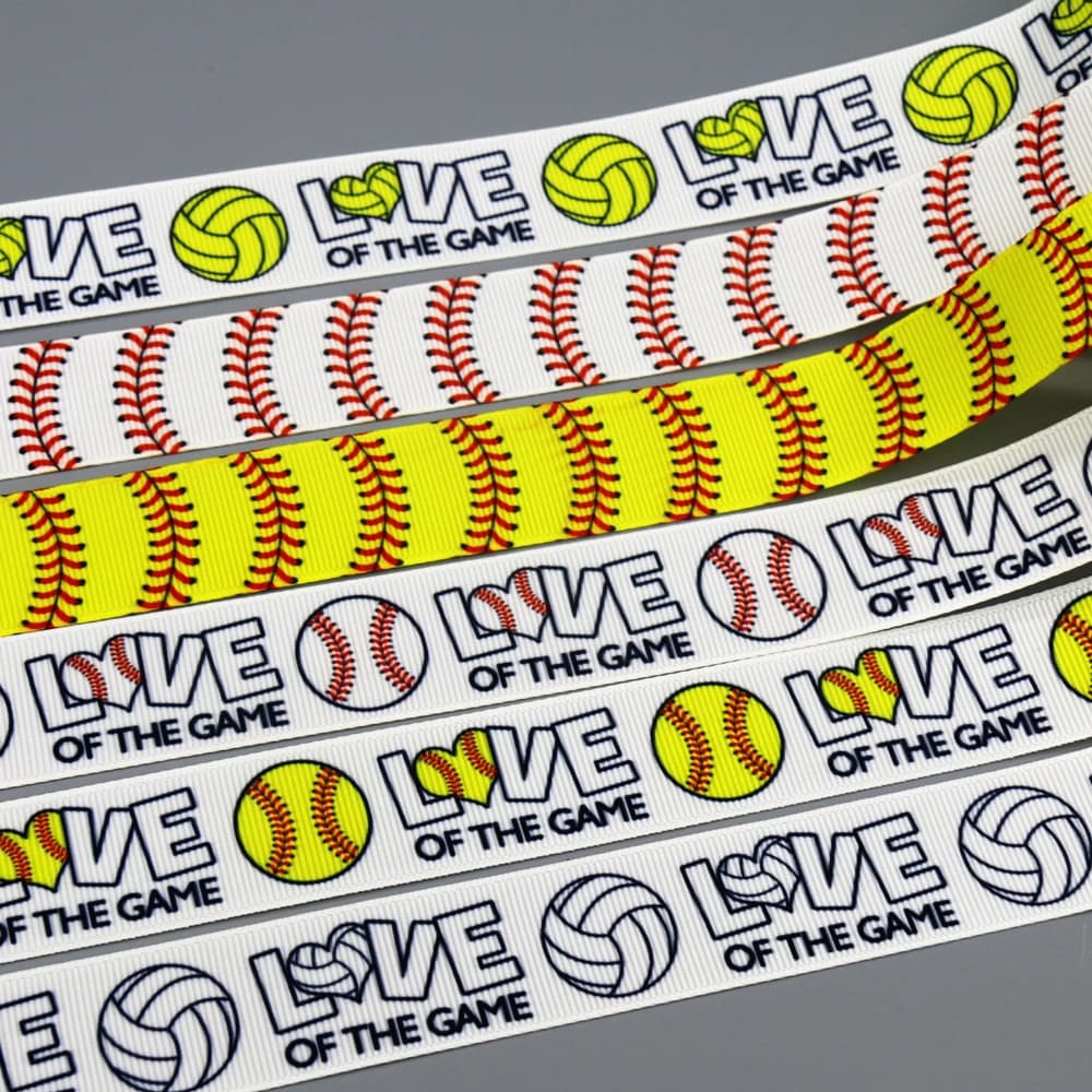 DHK 50yards Love Volleyball Softball Printed Grosgrain Ribbon Accessories Headwear Decoration Collar DIY Sewing Craft S2432