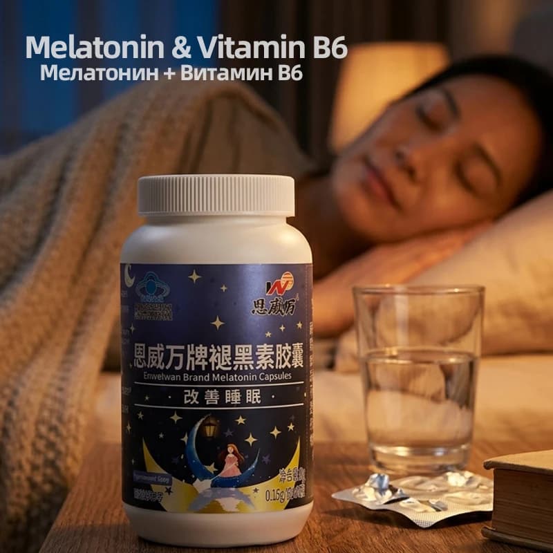 Integratore Alimentare per il Sonno con Melatonina, 60 Capsule