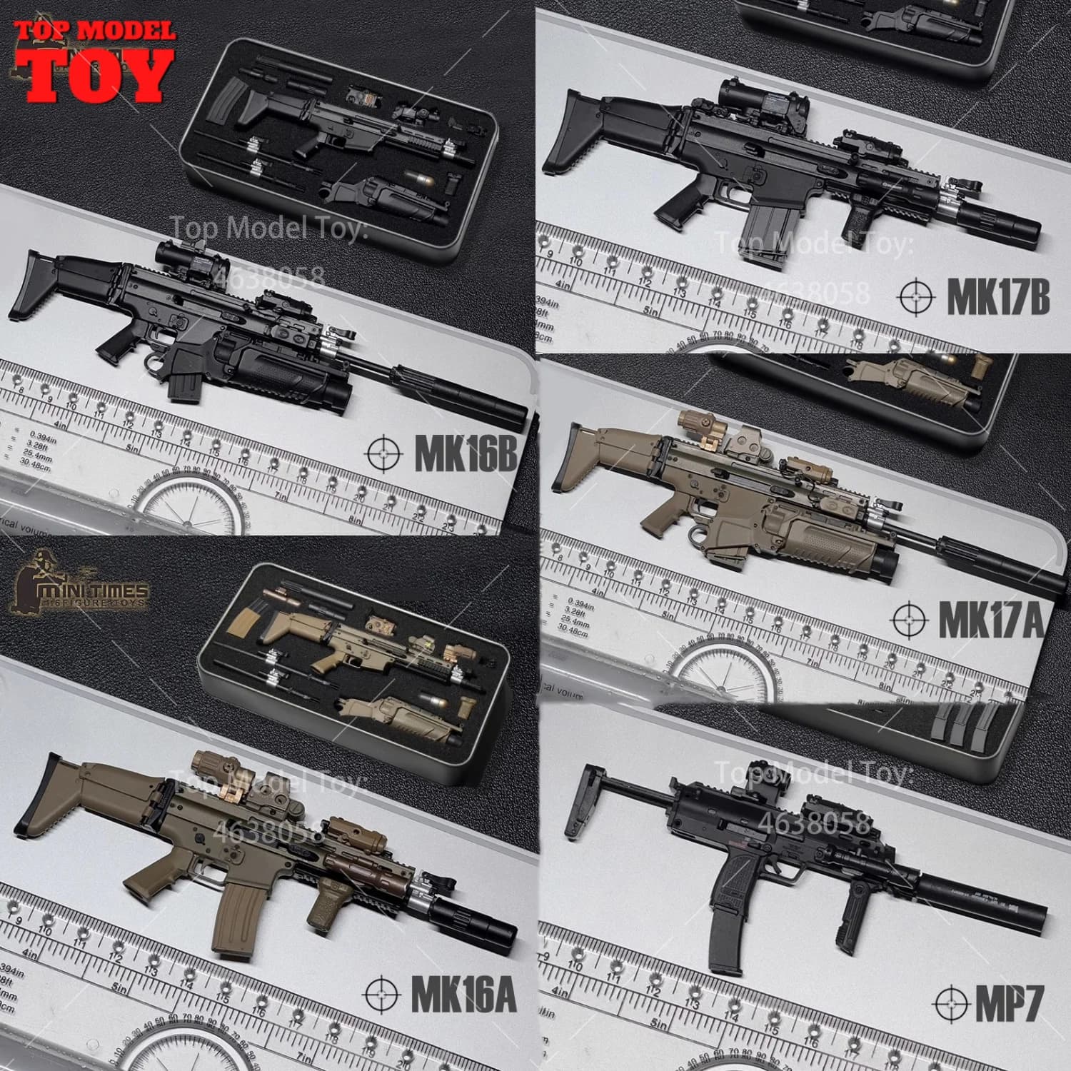 mini volte giocattoli Pistola Modello 1/6 Bilancia MK16 MK17 MP7 HK416 Figura Armi Accessori Modello Per 12 "Esercito Soldato Action Figure Corpo