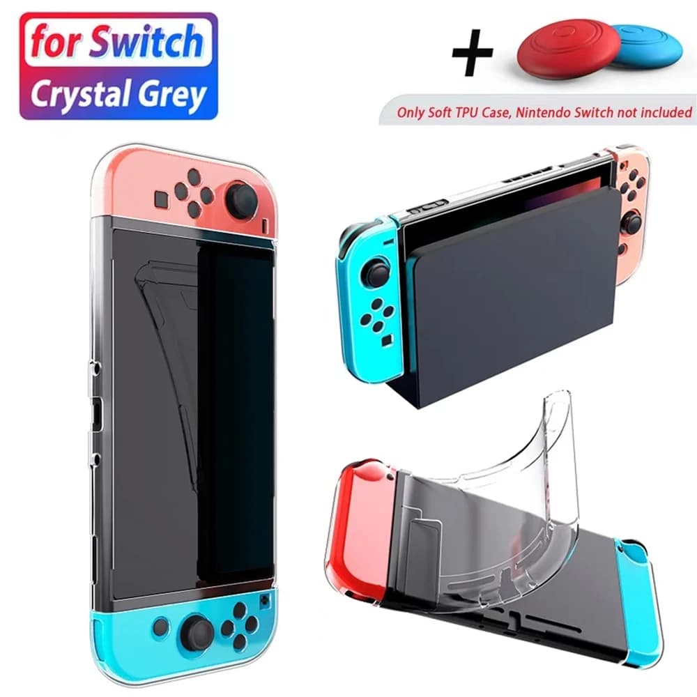 Custodia protettiva trasparente in TPU 3 in 1 compatibile con Nintendo Switch Joypad Cover Shell Frame Protector Accessori per console NS