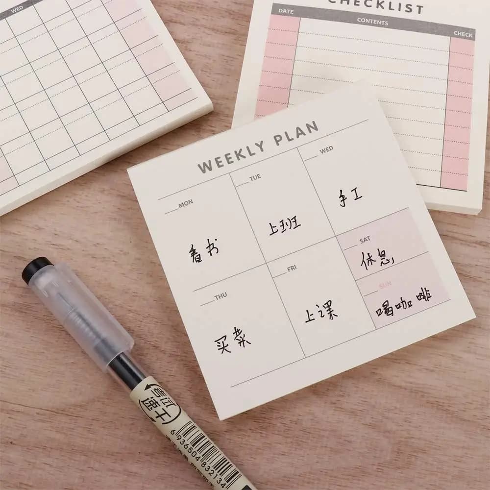 Creative 60 sheets Notebook School Supplies Stationery Plan List Memo Pad Month Planner Daily Weekly Weekly Plan
