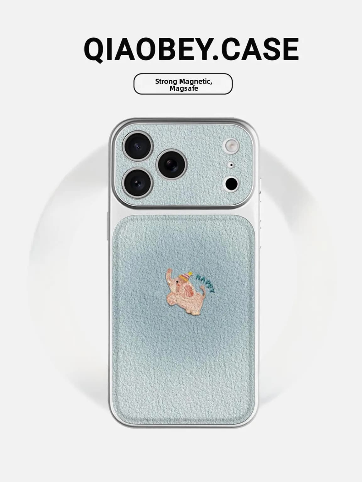 Blue Elephant Instant 17 Large View Compatible with iPhone 17 Phone Case New High-End 16Promax Cartoon Cute 15 ...