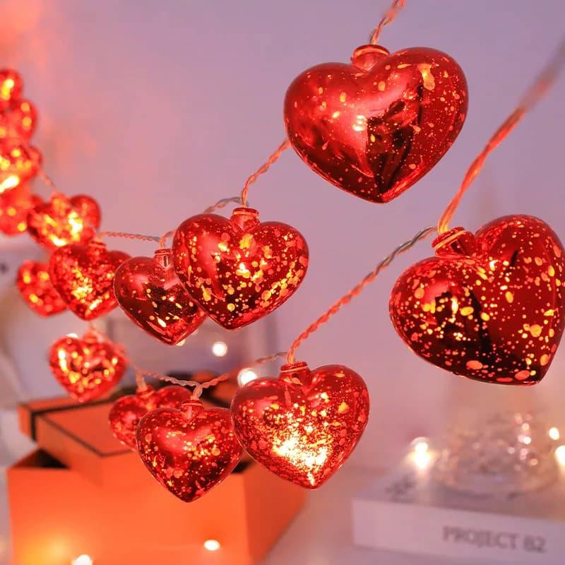 6M 40LED Valentine's Day LEDS Red Love String Lights - Battery Operated, Perfect for Bedroom, Home, Bar & Party Decor 925