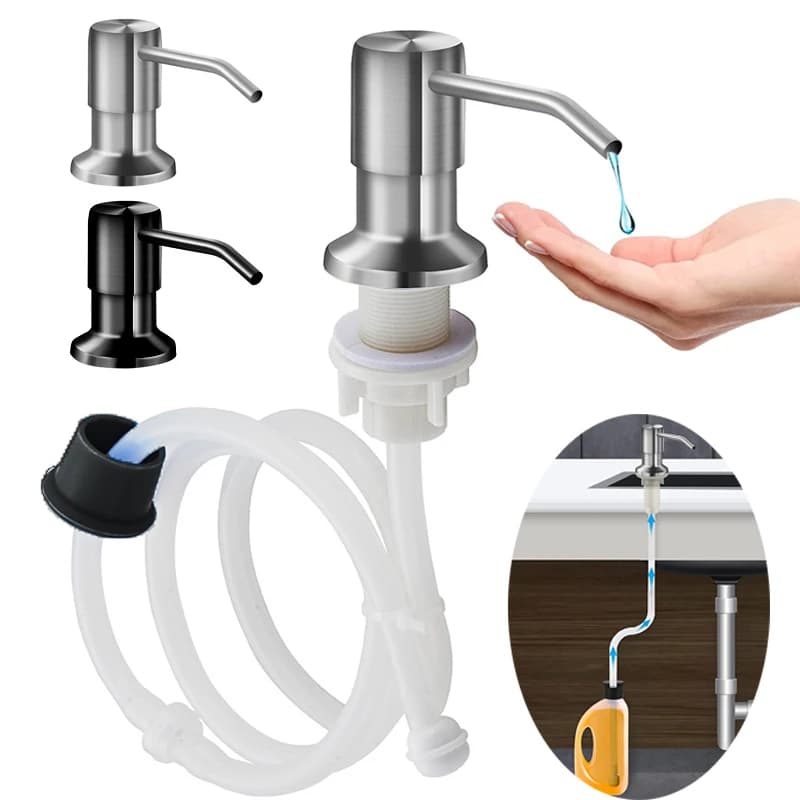 Kit tubo di prolunga per dispenser di sapone in acciaio inossidabile Lavello da cucina Dispenser di sapone liquido Lozione da bagno Detersivo Pompe per pressa a mano