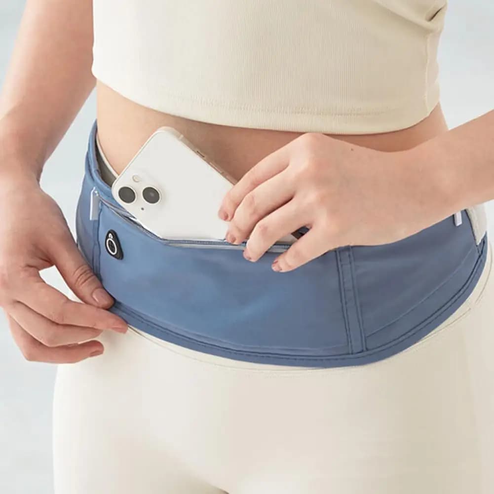 Marsupio da Corsa con 3 Tasche, Borsa da Jogging Traspirante, Marsupio Fitness, Porta Telefono Compatibile con Dispositivi Fino a 7.2 Pollici per Uomo