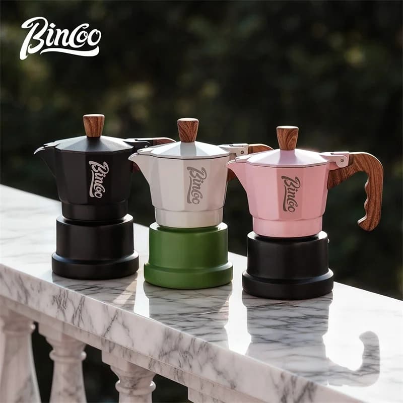 BINCOO Moka a tre valvole Home Mini caffettiera espresso Attrezzatura per la preparazione del caffè 1 tazza/2 tazze