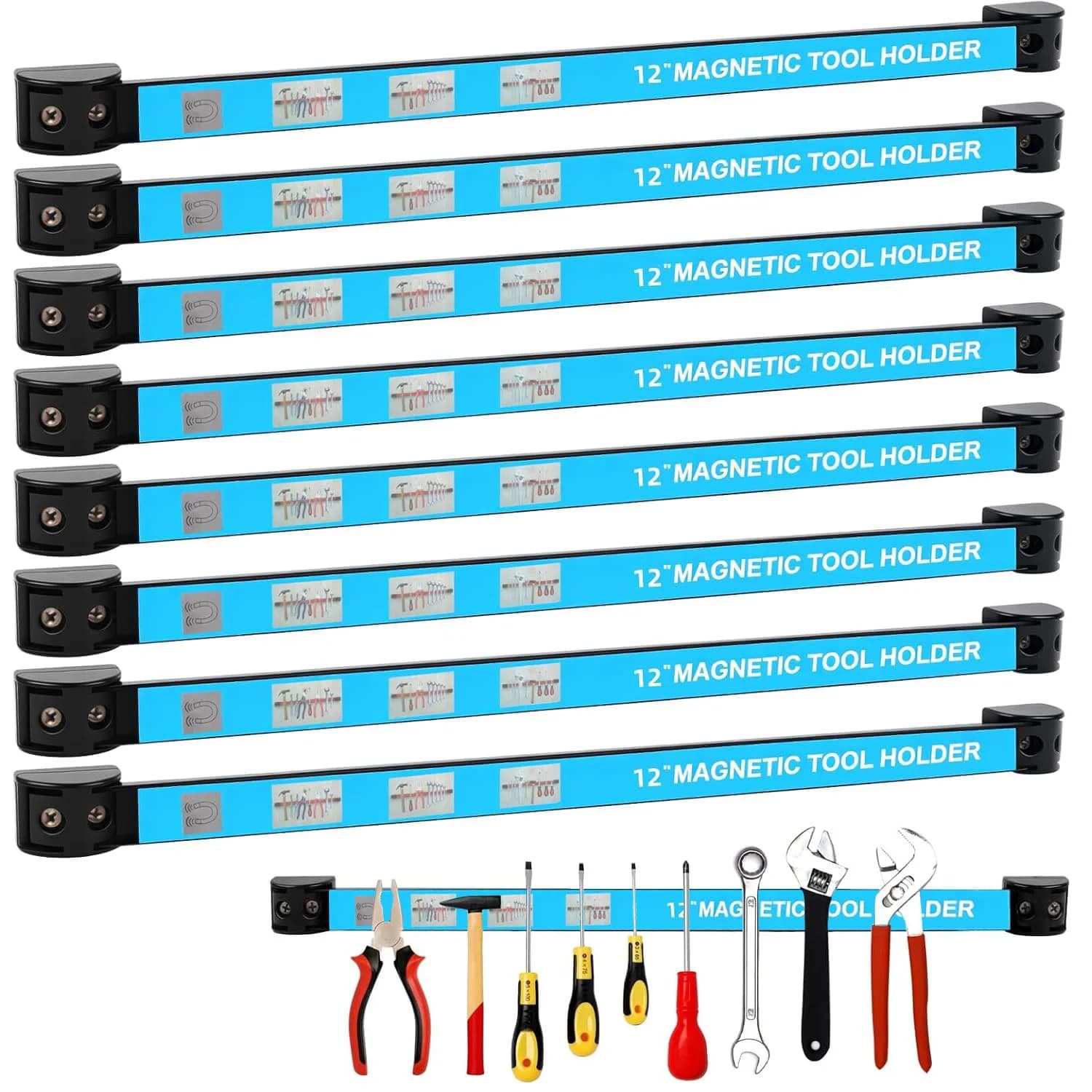 Magnetic Tool Holders Resistant, Long Magnetic Bar for Garage and Workshops, Metal Organizer for Workbench