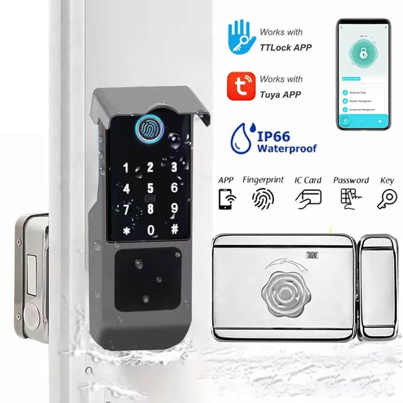 Blocco delle impronte digitali Impermeabile Tuya Wifi Telecomando Bluetooth TTLock IC Card Codice digitale Serratura elettronica intelligente senza chiave