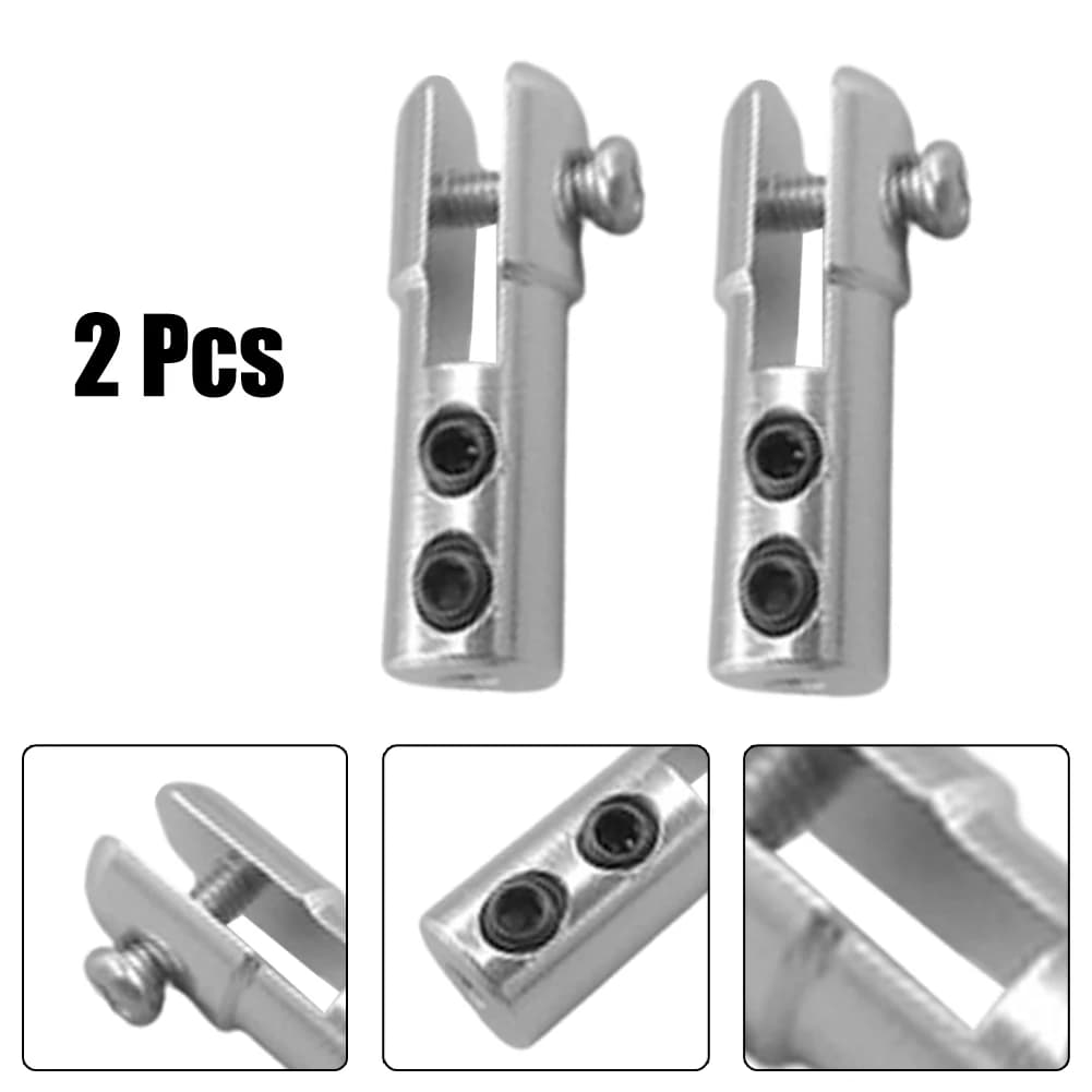 2PCS Servo Braccio di Collegamento Sterzo Tirante Mandrino Timone Giunto Accoppiatore Rosso Blu Con Viti di Fissaggio Per RC Modello di Barca