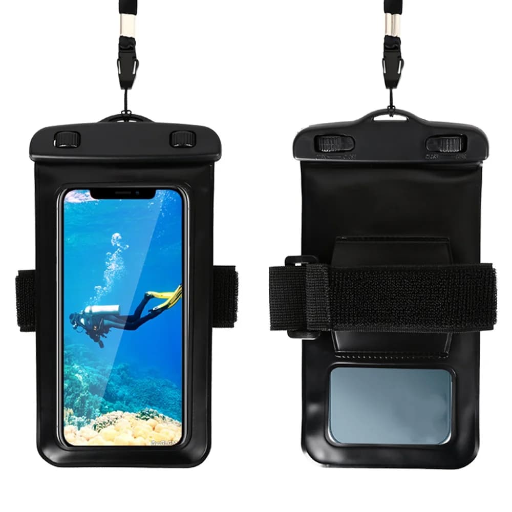 Waterproof IPX8 Arm Phone Case with Adjustable Strap, Underwater Pond Bag for Swimming, Diving and Beach Sports