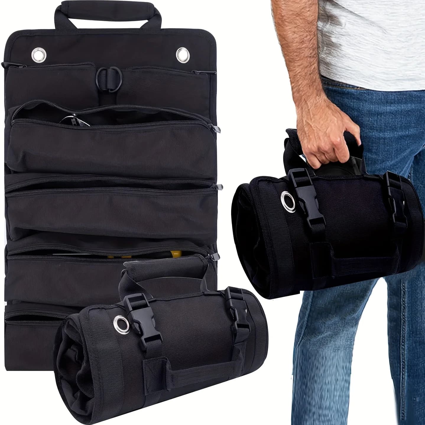 Organizzatori per borse per attrezzi - Borsa piccola con tasche staccabili, organizer per borse arrotolabili per carichi pesanti con 6 buste per attrezzi