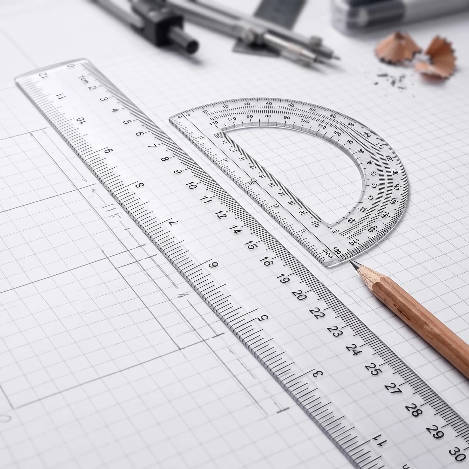 Geometry Set with Case Adjustable Geometry Tools with Case Ruler and Compass Set Complete Stationery Portable for Students
