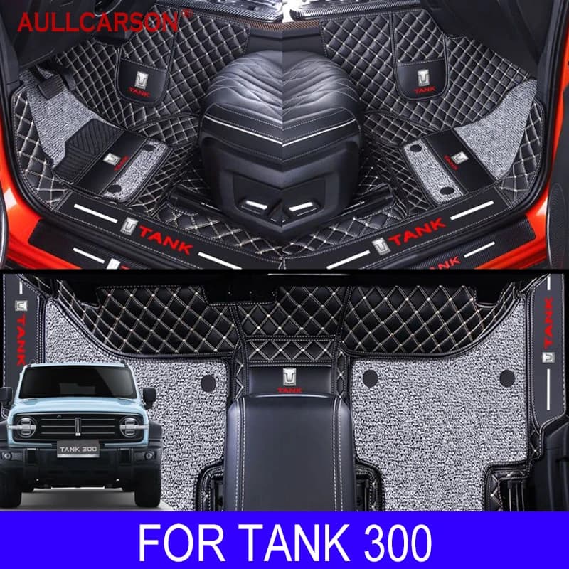 For GWM Tank 300 2023 2024 Car Floor Mats Single Double Layer Custom Foot Pads Salon Carpet Cover Interior Accessories